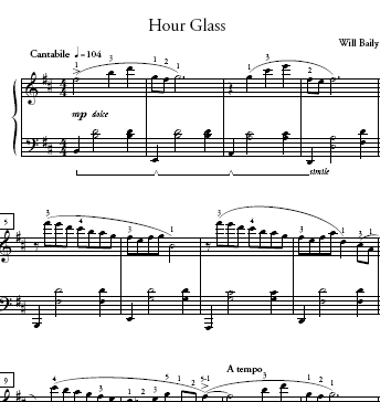 Hour Glass Sheet Music and Sound Files for Piano Students